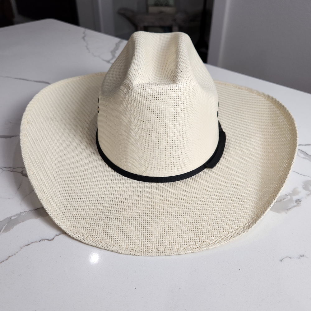 Twister Cream Straw Cowboy Hat with Black Band